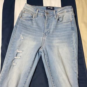 Light Wash Destroyed Denim